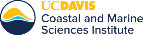 A circular logo with mountains and ocean and next to it text that reads "UC Davis Coastal and Marine Sciences Institute"